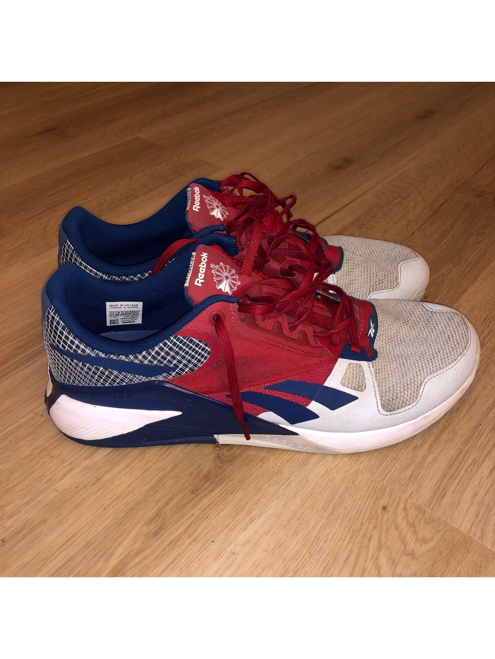 REEBOK NANO 6000 TRAINING SHOES USA RED WHITE BLUE SNEAKERS MENS SIZE 11.5